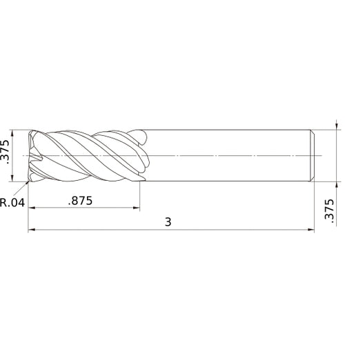 VQMHVRBD3/8R040 CARBIDE ENDMILL