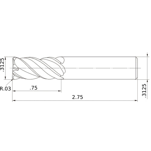VQMHVRBD5/16R030 CARBIDE ENDMILL