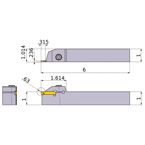 GYQRUS16D00-J08 TURNING HOLDER