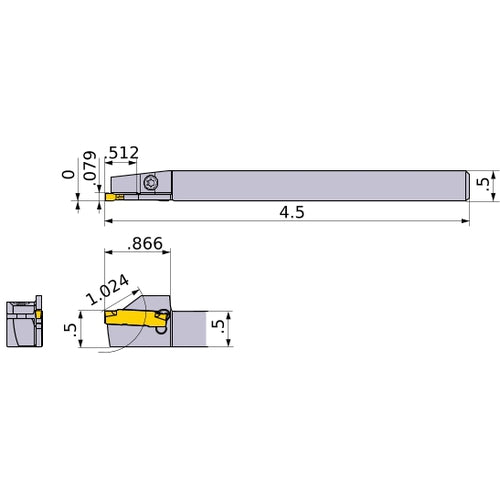 GYSRUS08B00-D13 TURNING HOLDER