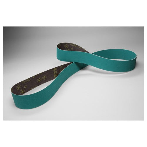 3M Cloth Belt 577F 80 YF-weight 3 in × 132 in Film-lok Single-flex 25 per case - Benchmark Tooling