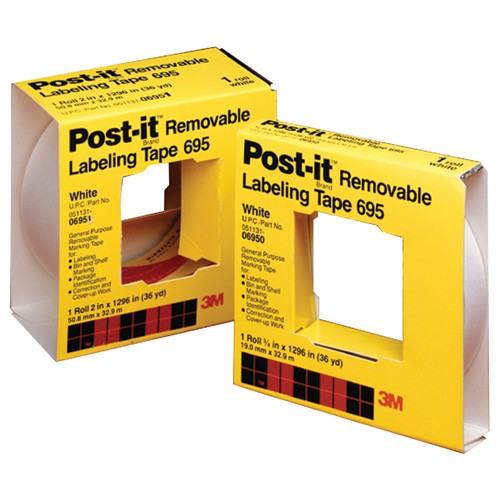 Post-it Labeling Tape 695 2″ × 36 yds White - Benchmark Tooling