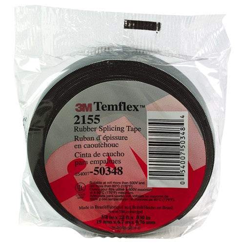 3M Temflex Rubber Splicing Tape 2155 3/4″ × 22 ft Black - Benchmark Tooling