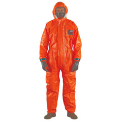 Disposable Coveralls: Size Large, 0.1527 oz, Sontara, Wood Pulp & Polyester, Double Zipper Closure