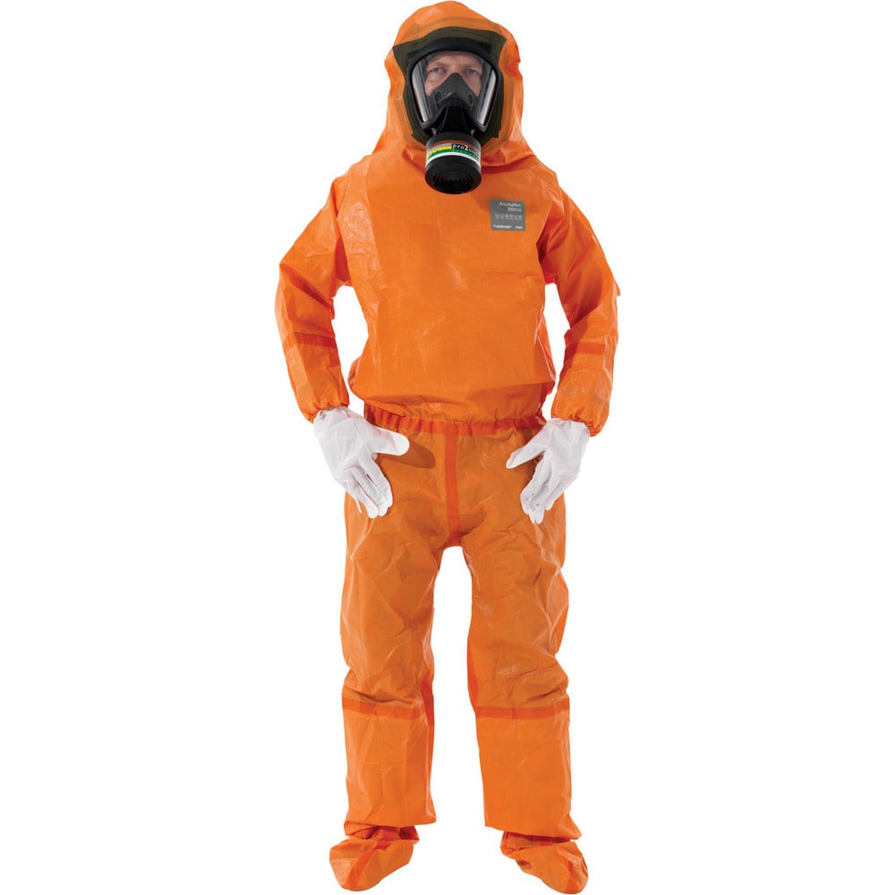 Disposable Coveralls: Size Large, 0.2569 oz, Multi-Layer Non-Woven Barrier Laminate Fabric, Zipper Closure