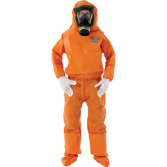 Disposable Coveralls: Size Medium, 0.2569 oz, Multi-Layer Non-Woven Barrier Laminate Fabric, Zipper Closure