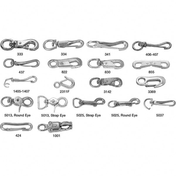 Swiveling & Round Eye Spring Snap: 20 lb Load Capacity