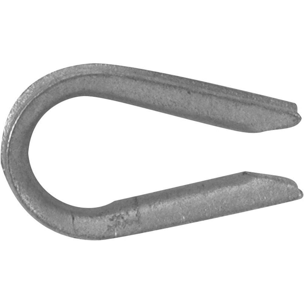 Wire Rope Thimble Clip: 3/8" Rope Dia, Stainless Steel