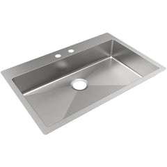 Sinks; Type: Dropin, Undermount; Mounting Location: Countertop; Number Of Bowls: 1; Material: Stainless Steel; Faucet Included: No; Faucet Type: No Faucet; Depth (Inch): 6; Valve Design: No Valve