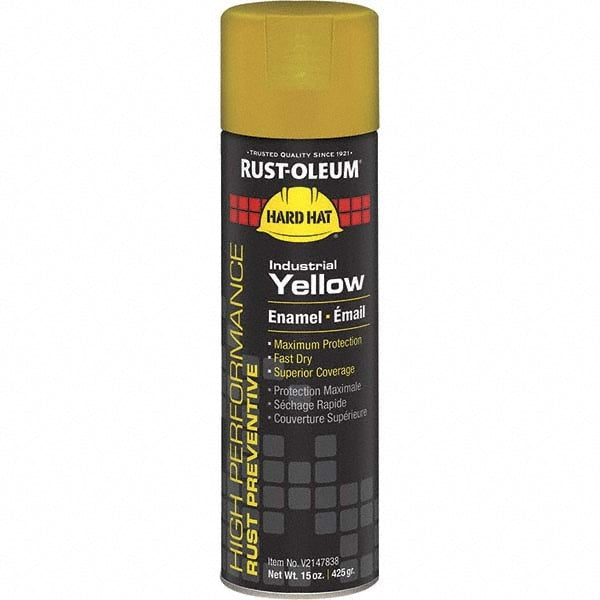 Spray Paint: Yellow, Gloss, 15 oz Net Fill, Enamel