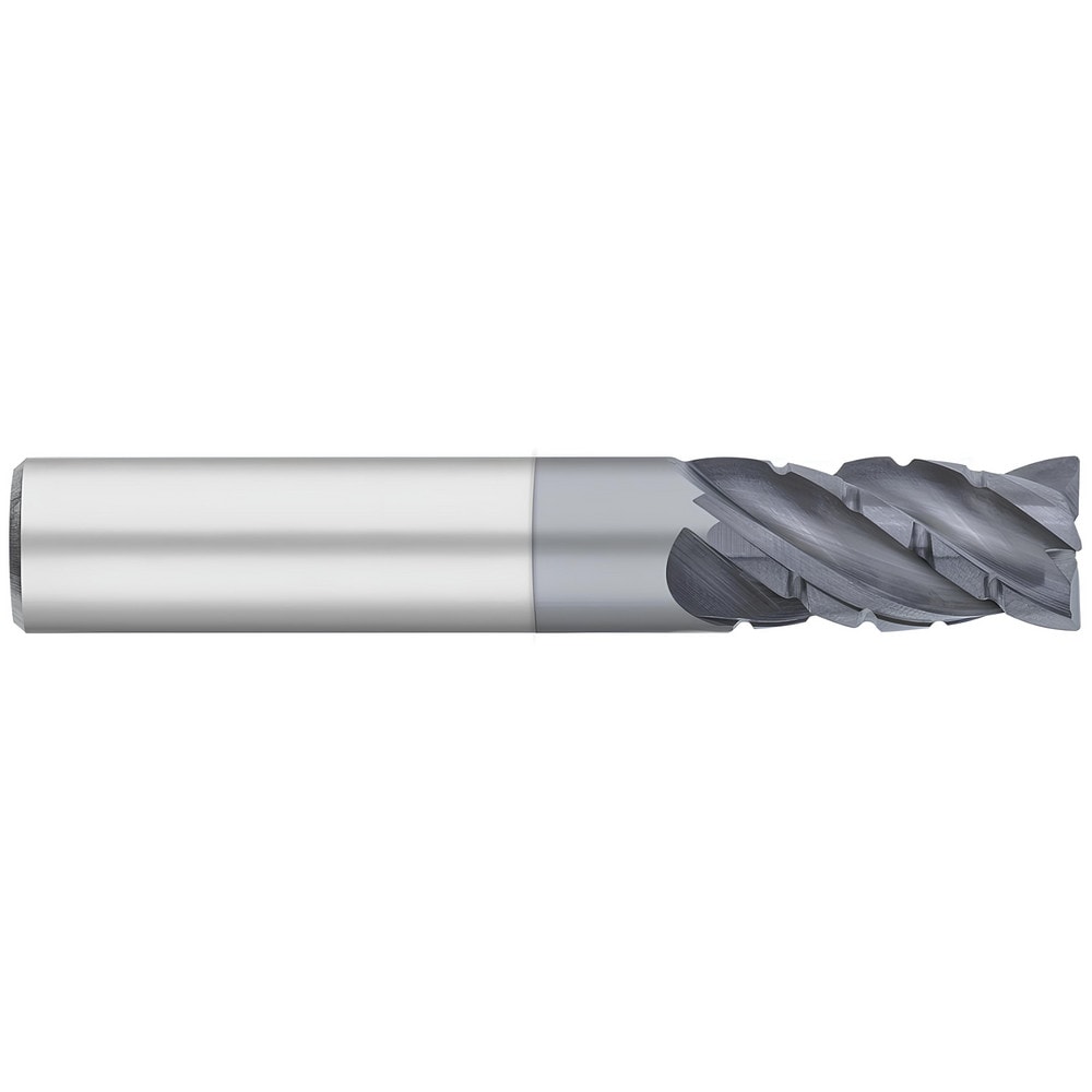 Corner Radius End Mill: 1/4" Dia, 3/4" LOC, 0.0300" Radius, 4 Flute, Solid Carbide