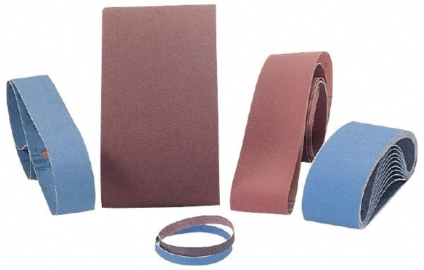 Abrasive Belt:  4" Wide, 48" OAL, 36 Grit, Aluminum Oxide