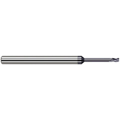 Corner Radius End Mill: 0.0780" Dia, 3.00 mm LOC, 0.0100" Radius, 3 Flute, Solid Carbide