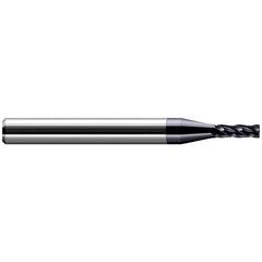 Corner Radius End Mill: 0.0850" Dia, 0.255" LOC, 0.50 mm Radius, 4 Flute, Solid Carbide