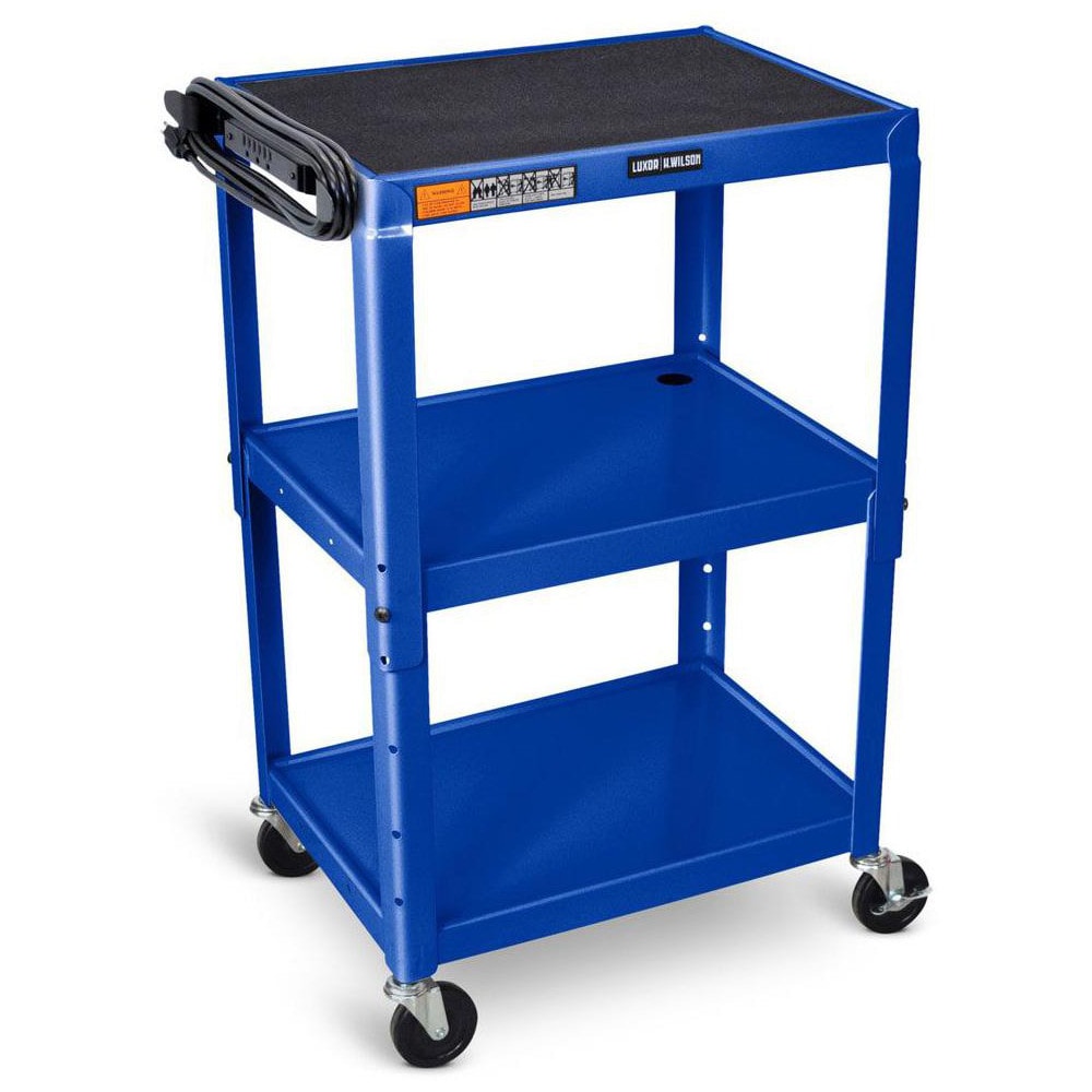 Utility Utility Cart: 18" Long, 24" Wide, Steel, 300 lb Capacity, Blue