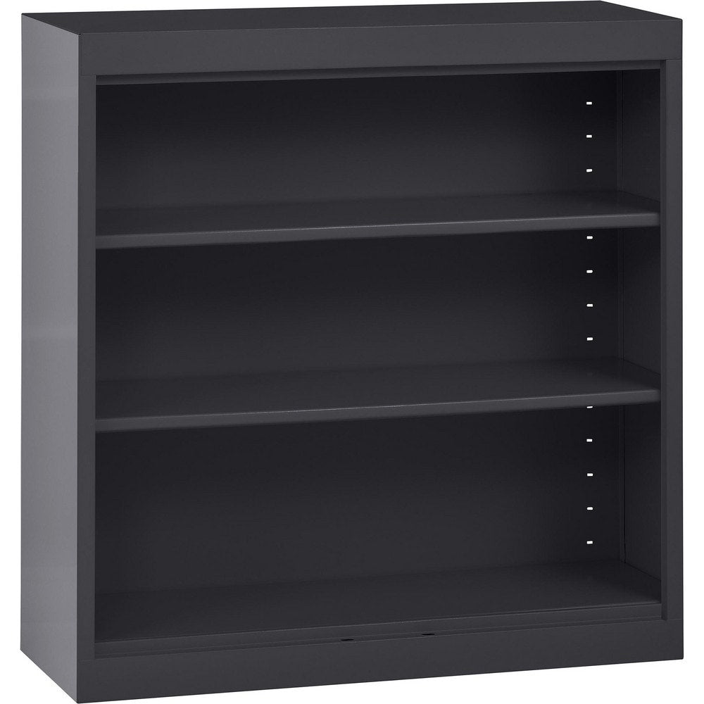 Bookcases; Overall Height: 36 in; Overall Width: 36; Overall Depth: 12; Material: Steel; Color: Textured Black; Shelf Weight Capacity: 200; Mobility: No; Modular: No