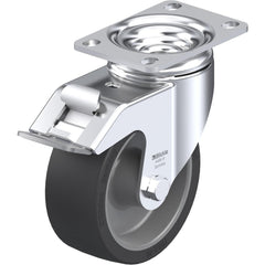 Top Plate Casters; Mount Type: Plate; Number of Wheels: 1.000; Wheel Diameter (Inch): 5; Wheel Material: Rubber; Wheel Width (Inch): 1-9/16; Wheel Color: Black