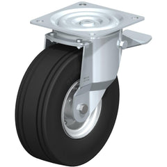 Top Plate Casters; Mount Type: Plate; Number of Wheels: 1.000; Wheel Diameter (Inch): 8; Wheel Material: Rubber; Wheel Width (Inch): 2; Wheel Color: Black