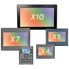 Human Machine Interfaces (HMIs); Integrated PLC: Yes; Display Type: 10" LCD; Function Keys: Yes; Audio Type: Stereo; LAN Capability: LAN; CAN Capability: CAN; Controller Languages Supported: Advanced Ladder Logic and IEC 61131