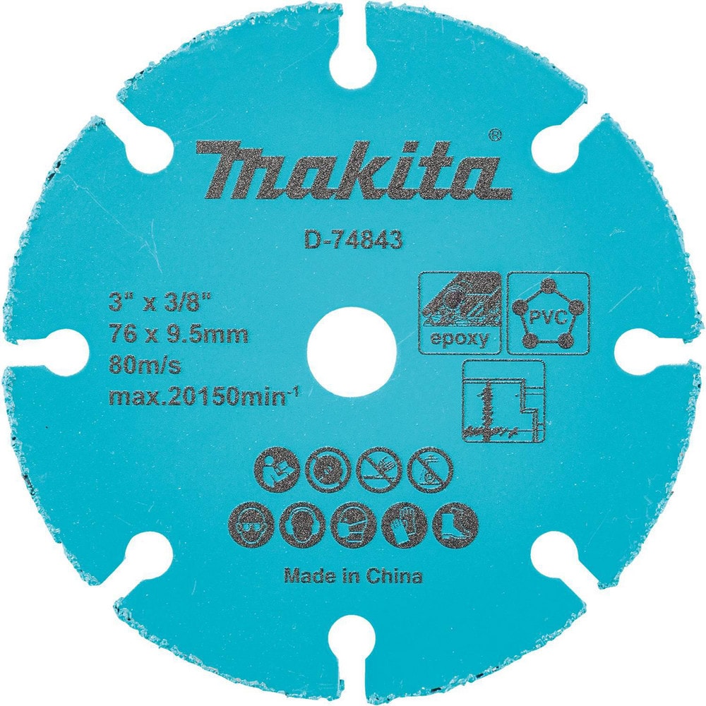 Cutoff Wheel: Type 1, 3" Dia, Carbide