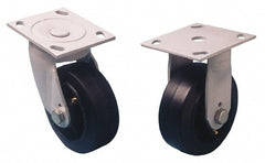 Swivel Top Plate Caster: Polyolefin, 6" Wheel Dia, 2" Wheel Width, 750 lb Capacity, 7-1/4" OAH