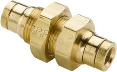 Push-to-Connect Tube x Tube Fitting: Bulkhead Union, 3/8" OD