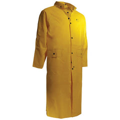 Rain Coat:  Size 4X-Large,  ASTM D6413,  Yellow,  PVC & Nylon