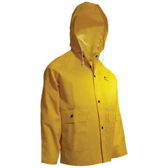 Rain Jacket:  Size 4X-Large,  Non-Hazardous,  Yellow,  Polyester & PVC