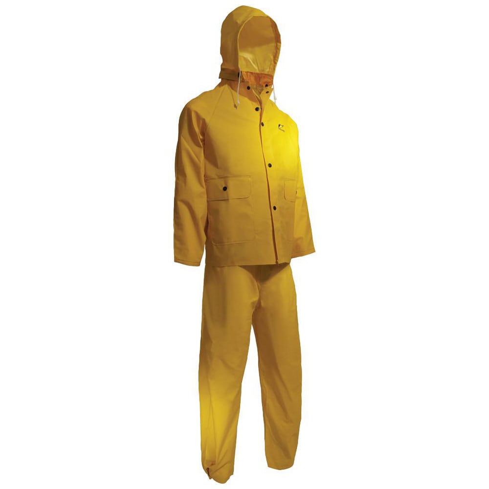 Rain Suit with Pants: Size X-Large, Non-Hazardous Protection, Yellow, PVC on Polyester