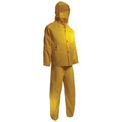 Rain Suit with Pants: Size Small, Non-Hazardous Protection, Yellow, PVC on Polyester