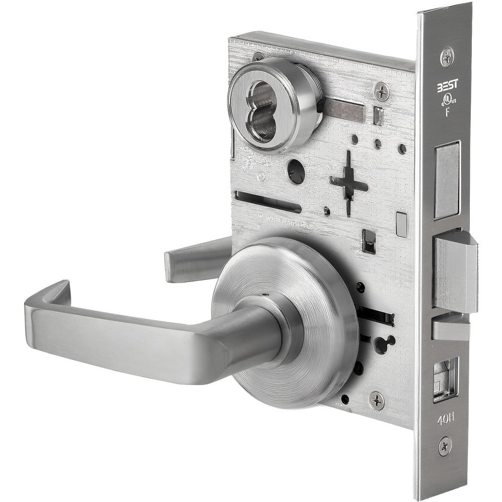 Lever Locksets; Lockset Type: Entrance/Office; Key Type: Keyed Different; Back Set: 2-3/4; Cylinder Type: Less Core; Material: Metal; Door Thickness: 1-3/4; Finish: Satin Chrome