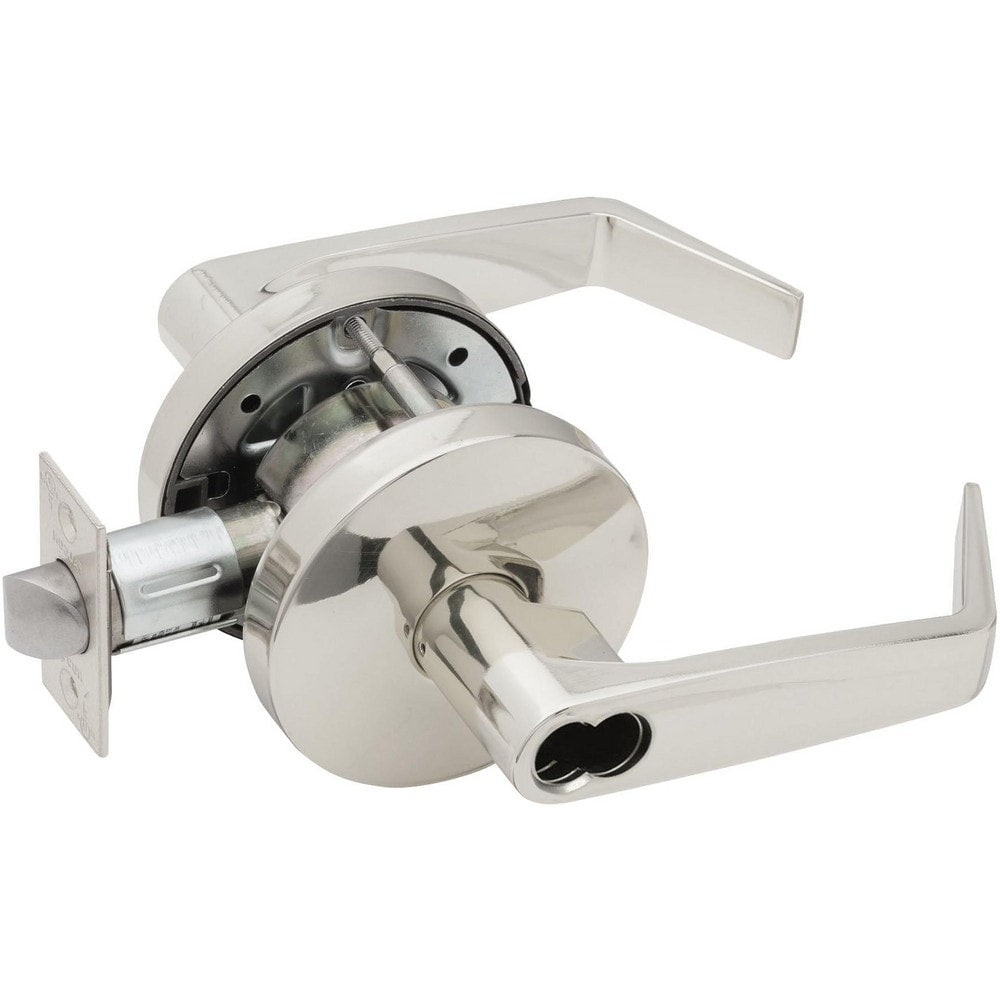 Lever Locksets; Lockset Type: Entrance; Key Type: Keyed Different; Back Set: 2-3/4; Cylinder Type: Less Core; Material: Metal; Door Thickness: 1-3/8 to 2; Finish: Bright Chrome