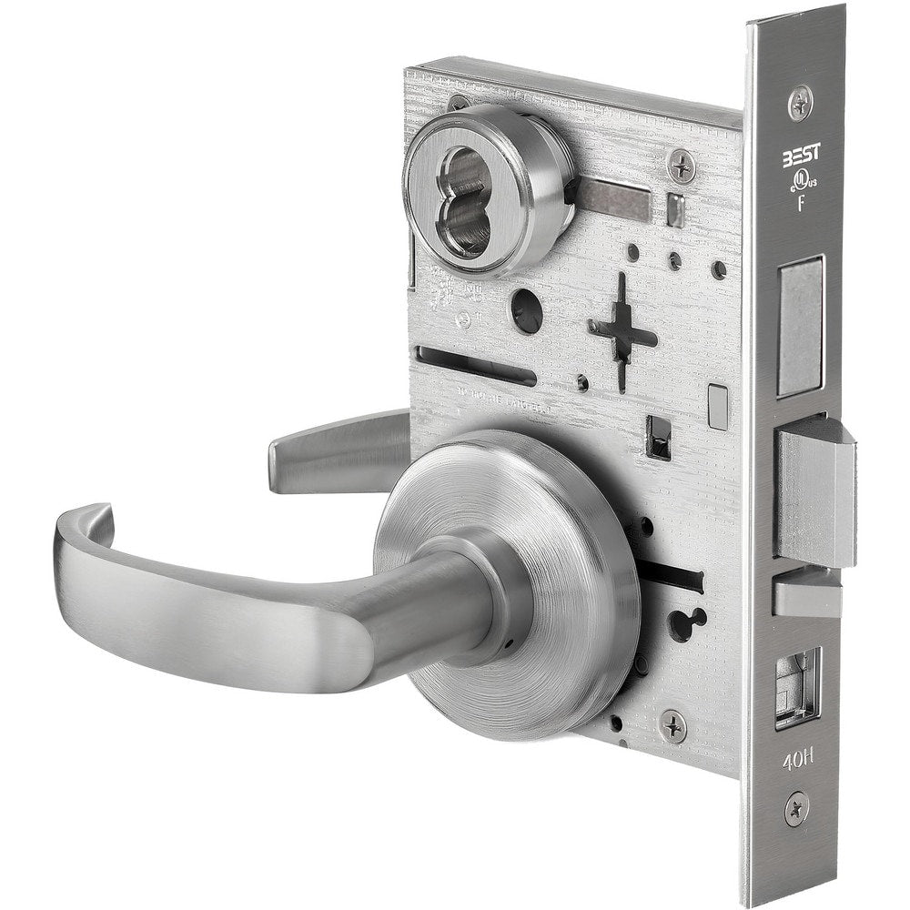 Lever Locksets; Lockset Type: Entrance/Office; Key Type: Keyed Different; Back Set: 2-3/4; Cylinder Type: Less Core; Material: Metal; Door Thickness: 1-3/4; Finish: Satin Chrome