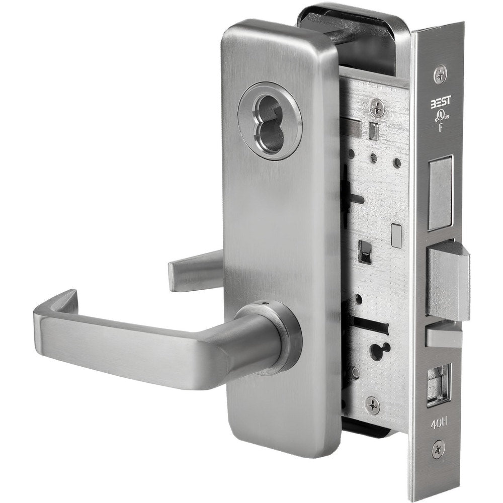 Lever Locksets; Lockset Type: Entrance/Office; Key Type: Keyed Different; Back Set: 2-3/4; Cylinder Type: Less Core; Material: Metal; Door Thickness: 1-3/4; Finish: Satin Chrome