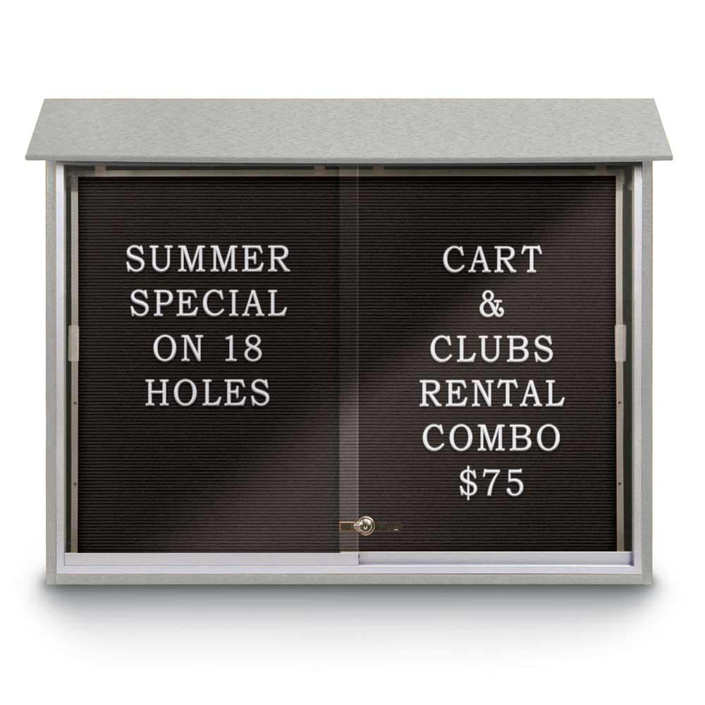 Enclosed Letter Board: 45" Wide, 36" High, Laminate, Black