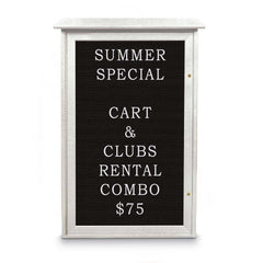 Enclosed Letter Board: 42" Wide, 26" High, Laminate, Black