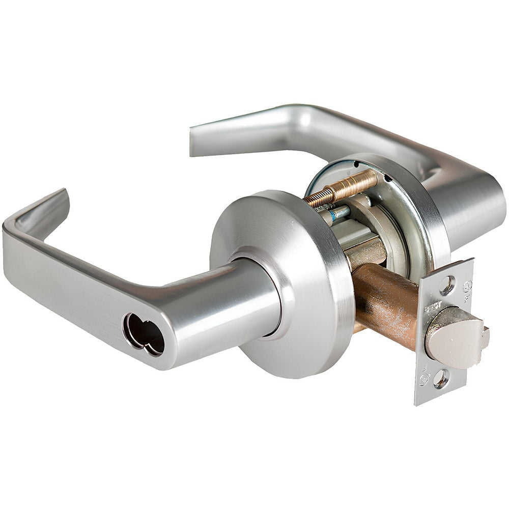 Lever Locksets; Lockset Type: Storeroom; Key Type: Keyed Different; Back Set: 2-3/4; Cylinder Type: Less Core; Material: Metal; Door Thickness: 1-3/4 to 2-1/4; Finish: Satin Chrome