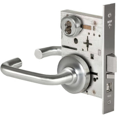 Lever Locksets; Lockset Type: Classroom; Key Type: Keyed Different; Back Set: 2-3/4; Cylinder Type: Less Core; Material: Metal; Door Thickness: 1-3/4; Finish: Satin Chrome