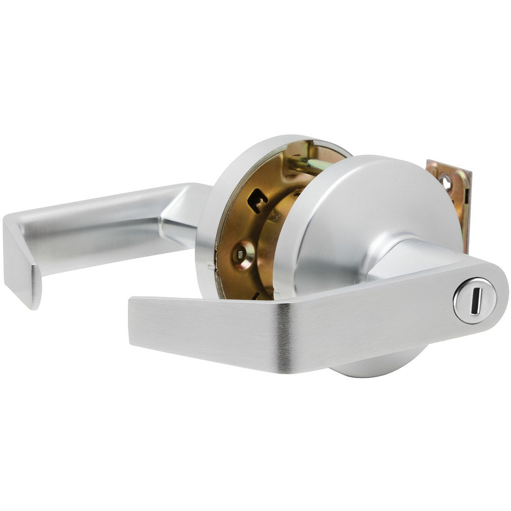 Lever Locksets; Lockset Type: Privacy; Key Type: Keyed Different; Back Set: 2-3/4; Cylinder Type: Non-Keyed; Material: Metal; Door Thickness: 1-3/4 to 2-3/4; Finish: Satin Chrome