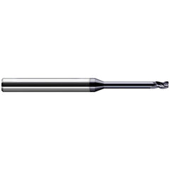 Corner Radius End Mill: 0.0620" Dia, 3/32" LOC, 0.0100" Radius, 3 Flute, Solid Carbide