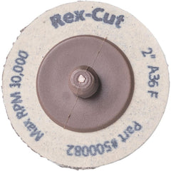 Quick-Change Disc: Type R, 2" Dia, 54 Grit, Aluminum Oxide, Non-Woven