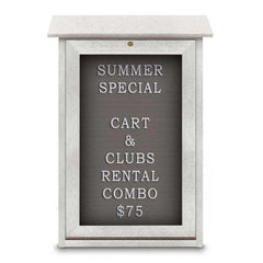 Enclosed Letter Board: 18" Wide, 29" High, Fabric, Gray