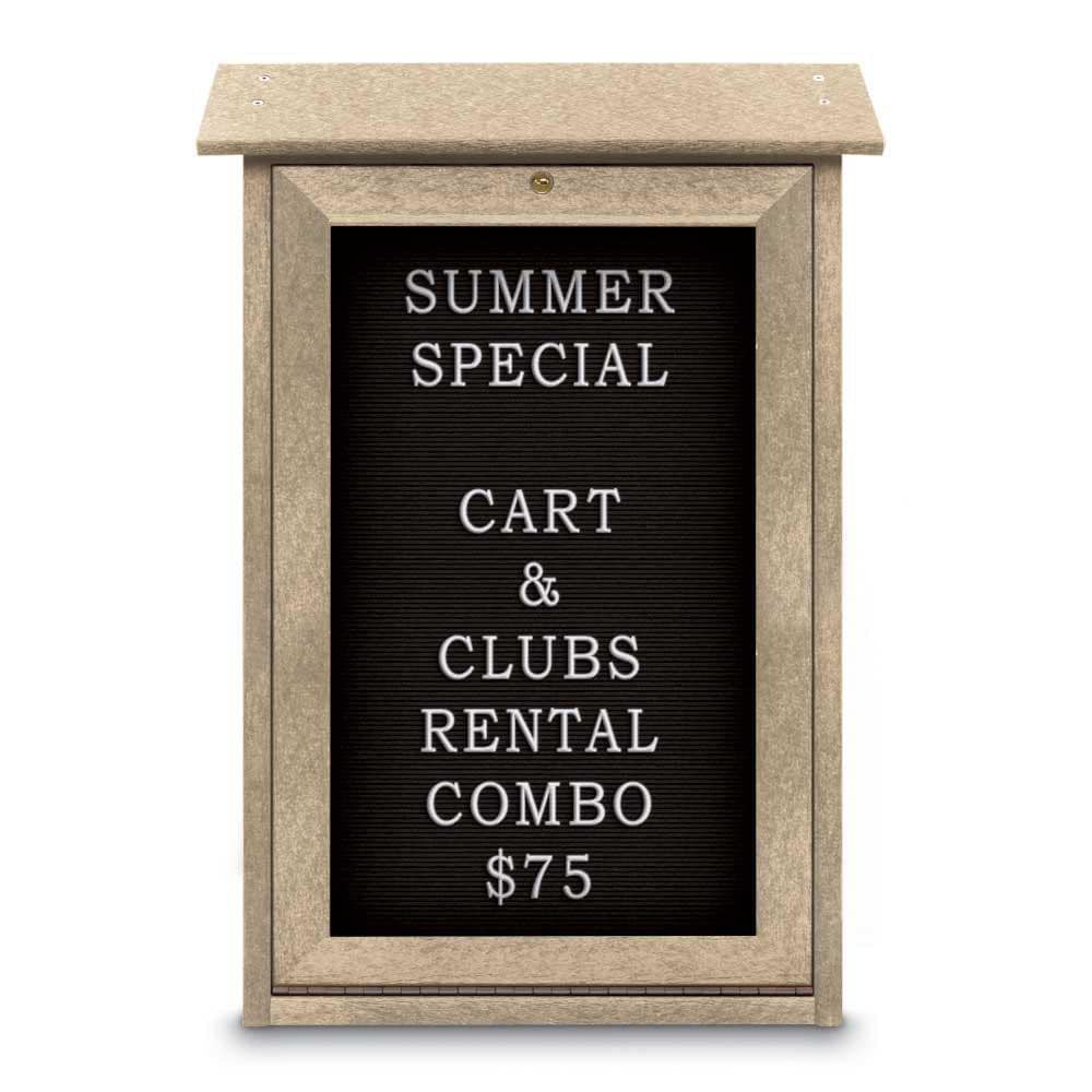 Enclosed Letter Board: 18" Wide, 29" High, Laminate, Black