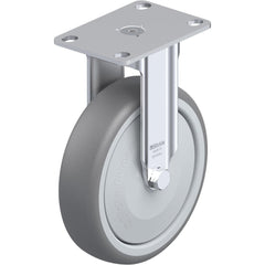 Top Plate Casters; Mount Type: Plate; Number of Wheels: 1.000; Wheel Diameter (Inch): 5; Wheel Material: Polyurethane; Wheel Width (Inch): 1-9/16; Wheel Color: Blue