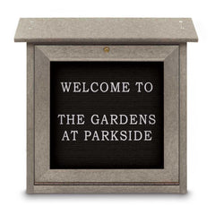 Enclosed Letter Board: 18" Wide, 18" High, Laminate, Black