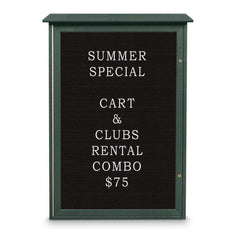 Enclosed Letter Board: 48" Wide, 32" High, Laminate, Black