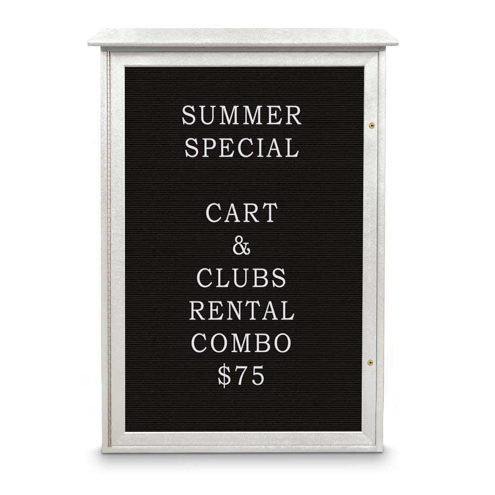 Enclosed Letter Board: 48" Wide, 32" High, Laminate, Black