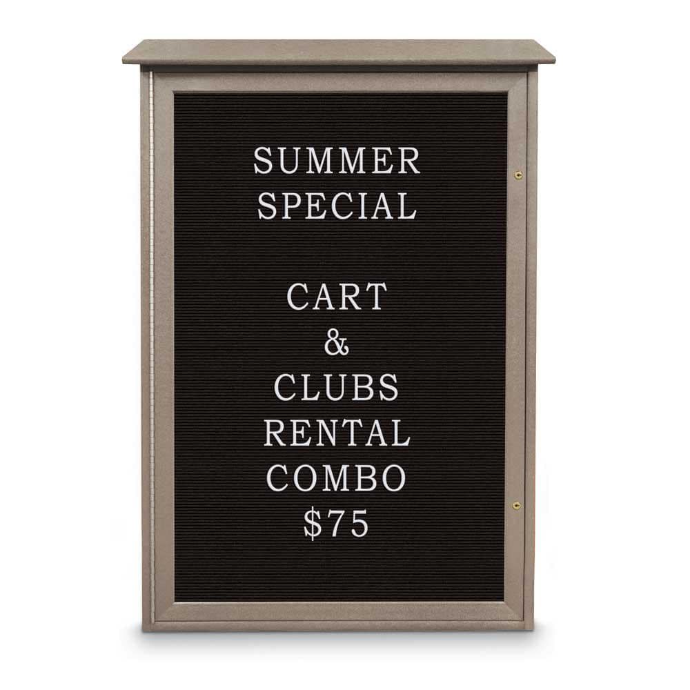 Enclosed Letter Board: 48" Wide, 32" High, Laminate, Black