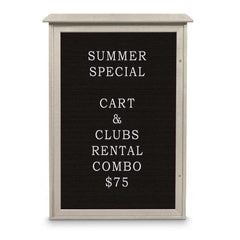 Enclosed Letter Board: 78" Wide, 32" High, Laminate, Black