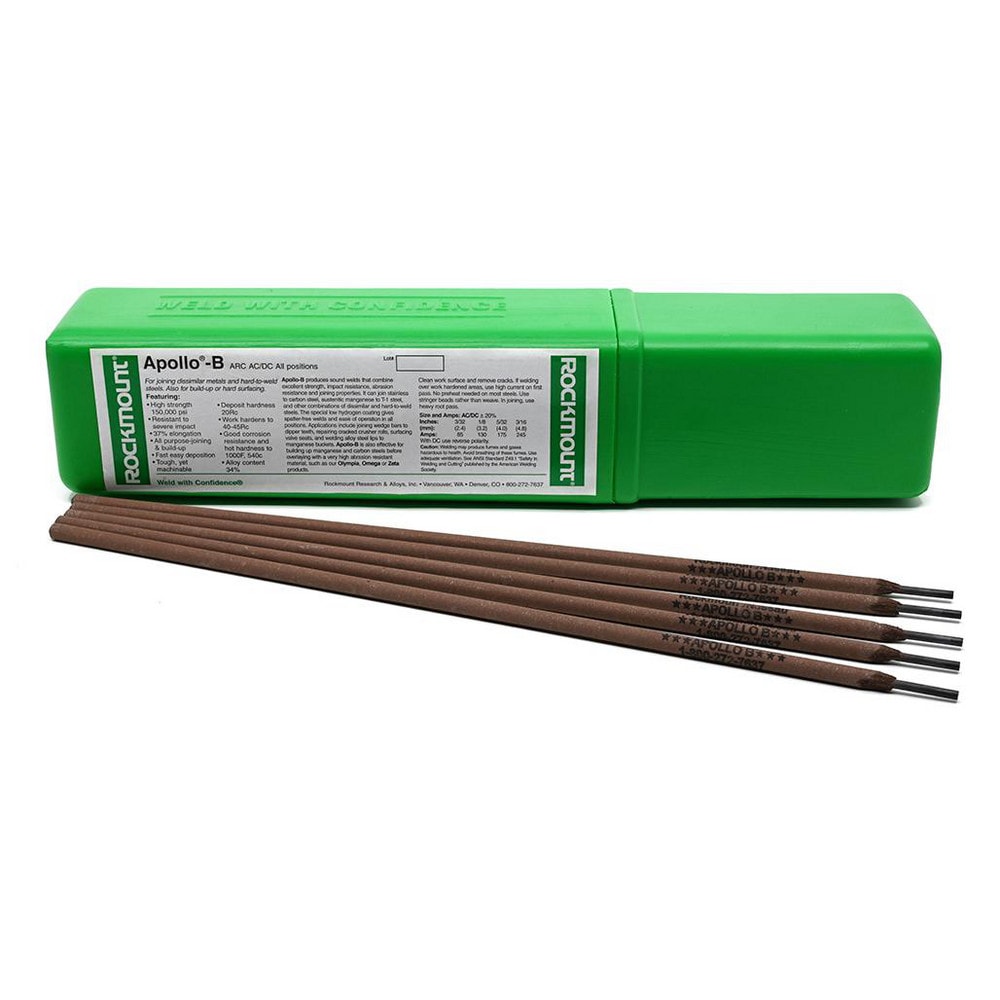 Apollo B Welding Electrode: 3/32" Dia, Join Dissimilar Steels and Hardfacing